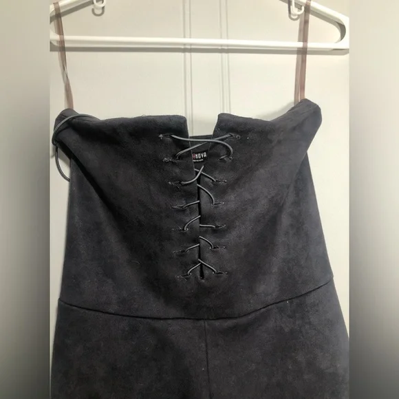 Fashion Nova Gray Suede Jumpsuit Size M - Picture 3 of 6